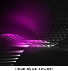 Glühende Partikel-Wellendesign-Vorlage, Vektorgrafik-Lichtkonzept