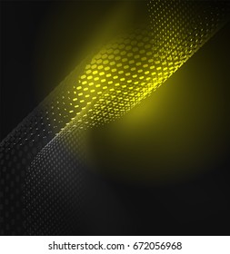 Glühende Partikel-Wellendesign-Vorlage, Vektorgrafik-Lichtkonzept