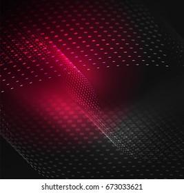 Glowing particles wave design template, vector technology light concept