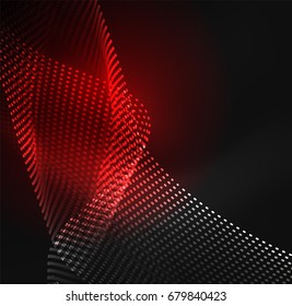Glowing particles wave design template, vector technology light concept