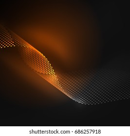 Glowing particles wave design template, vector technology light concept