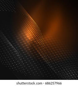 Plantilla de diseño de ondas de partículas brillantes, concepto de luz de tecnología vectorial
