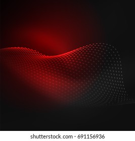 Glühende Partikel-Wellendesign-Vorlage, Vektorgrafik-Lichtkonzept