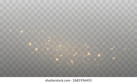 Glowing Particles wit Shinig Stars. Magic Background