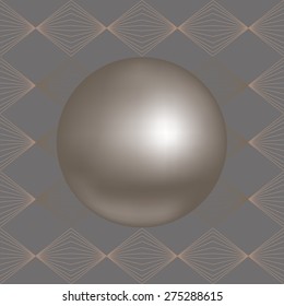 Glowing pearl isolated on geometric background.