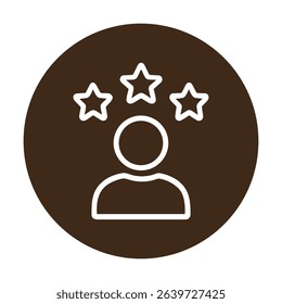 Glowing person with stars illustration. Icon symbol illustration