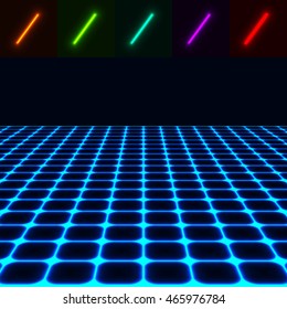 glowing perspective floor - easy to change color EPS10 vector