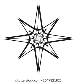 Ícones de pétala brilhantes. Formas de espiral de néon. Vetor de flor luminosa. Noite escura.