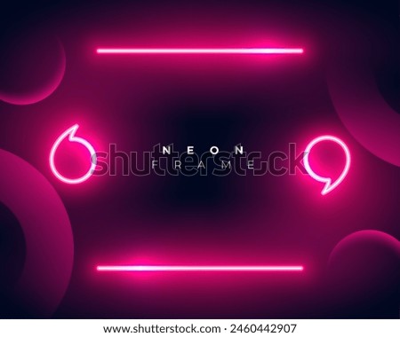 glowing pink neon light with quotation mark and text space vector