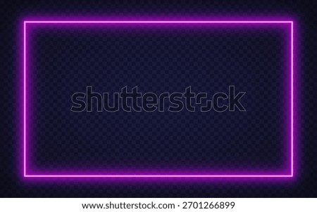 Glowing pink neon rectangle with soft purple shine, ideal for modern digital interfaces or nightlife design.
