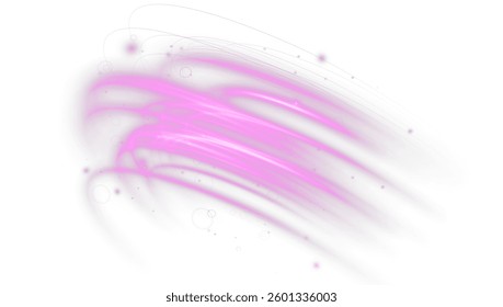 glowing pink neon wave effect featuring dynamic energy streaks, swirling flares, and futuristic motion. Perfect for digital designs, space visuals, speed effects, and abstract backgrounds. Vector 