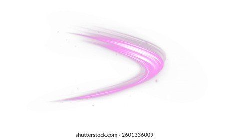 glowing pink neon wave effect featuring dynamic energy streaks, swirling flares, and futuristic motion. Perfect for digital designs, space visuals, speed effects, and abstract backgrounds. Vector 