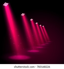 Glowing pink spotlights