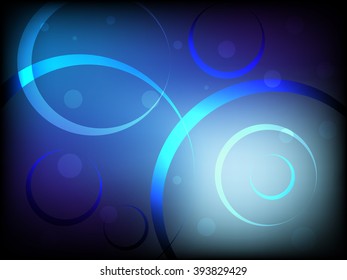 Glowing plasma circles abstract background dark blue