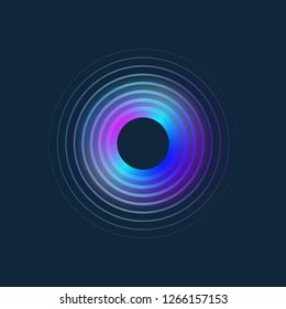 Glowing Plate, Element Of Music Album, Digital Music, Space Disk, Fluid Circle. ESP10 Vector Illustration