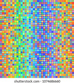 Glowing polka dot pattern. Seamless vector