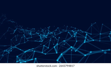glowing polygonal shape sci fi techno background for cyber network vector