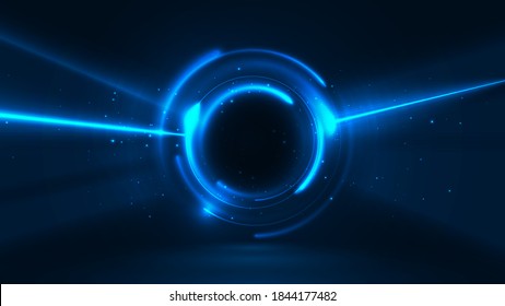 Glowing portal. Vector graphics of interdimensional movement