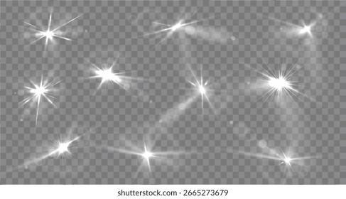 
Proyector brillante con ráfaga de destello y efecto de haz brillante para el Vector festivo del espectáculo.
