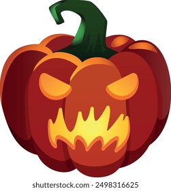 Leuchtende Kürbislaterne Cartoon-Symbol. Halloween-Symbol einzeln auf weißem Hintergrund