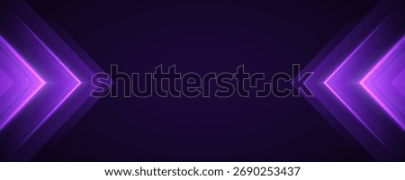 Glowing purple arrows background, dynamic glowing pointers backdrop, fast motion.
