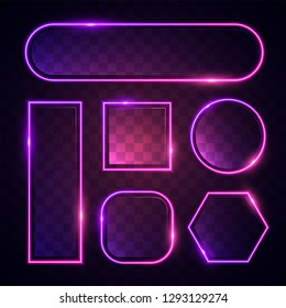 Glowing purple geometry set.