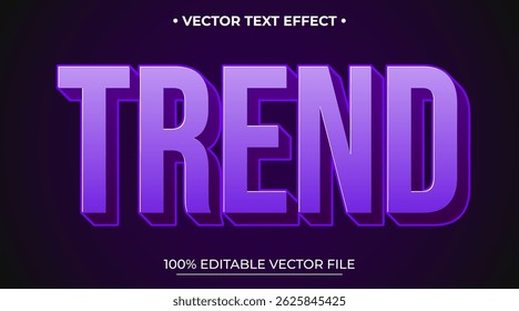 Glowing purple light background text effect. Editable text effect
