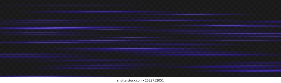 Glowing purple light trails creating layered motion blur on dark background. Perfect for futuristic UI, digital speed elements, or sci-fi data animations.