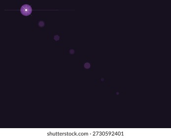 Orbes roxas brilhantes flutuando em um fundo escuro e texturizado, evocando uma atmosfera misteriosa e futurista com efeitos de iluminação suaves e etéreos
