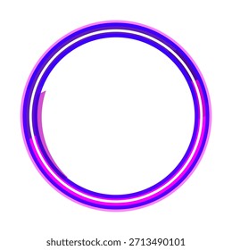 Marco circular púrpura y rosa brillante que crea un borde dinámico o elemento de fondo, simbolizando la tecnología, la comunicación digital y la innovación con un diseño elegante y minimalista