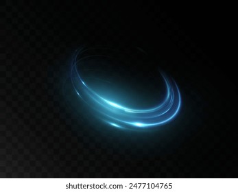 Glowing purple swirl PNG of bright lines. Abstract light effect for game design and vector illustration.