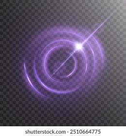 Glowing purple swirl PNG of bright lines. Abstract light effect for game design and vector illustration.	
