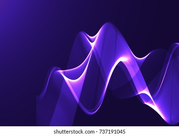 Glowing purple waves background. Vector illustration. EPS10