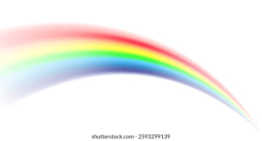 A glowing rainbow arch with soft, blended colors and a dreamy mist effect. The vibrant gradient creates a magical and airy atmosphere.