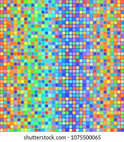 Glowing rainbow rounded square pattern. Seamless vector background