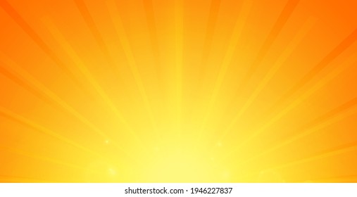 glowing rays background in orange color design. vector illustration