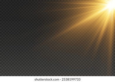 Glowing rays from a spotlight. Light effect of space.