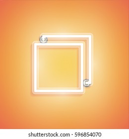 Glowing realistic neon icon for web, vector illustration