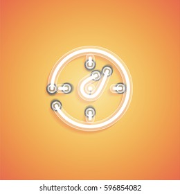 Glowing realistic neon icon for web, vector illustration
