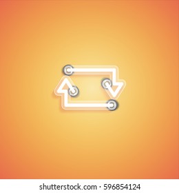 Glowing realistic neon icon for web, vector illustration