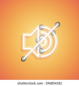 Glowing realistic neon icon for web, vector illustration