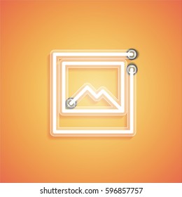 Glowing realistic neon icon for web, vector illustration