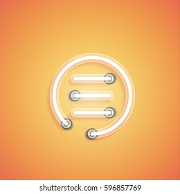 Glowing realistic neon icon for web, vector illustration