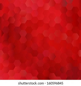 Glowing red background made of hexagons