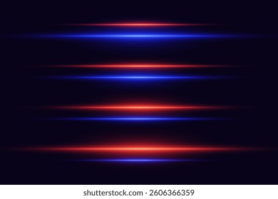Glowing red and blue lines of light and sparks.