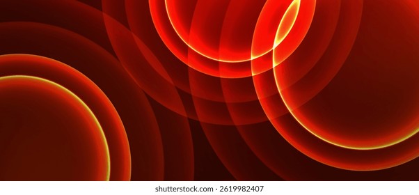 Glowing red concentric arcs on dark background