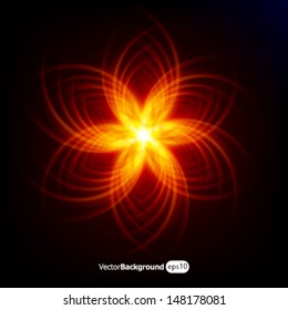 Glowing red flower background.