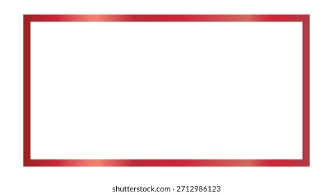 Glowing red frame on transparent or white background. Modern and minimalist isolated vector illustration for digital, business, and web design.