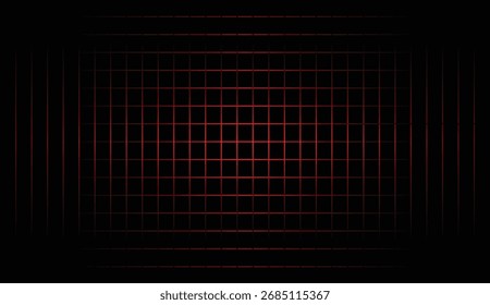 Glowing red grid lines forming a digital abstract background with dark futuristic atmosphere