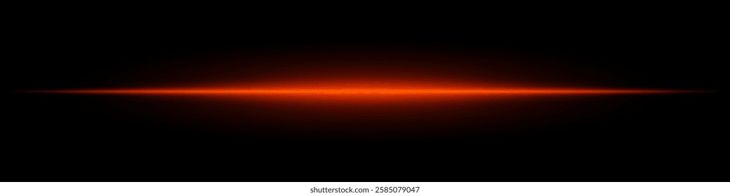 Glowing red horizontal light beam on a dark background. Futuristic laser effect, energy burst, neon illumination, and sci-fi digital glow concept.